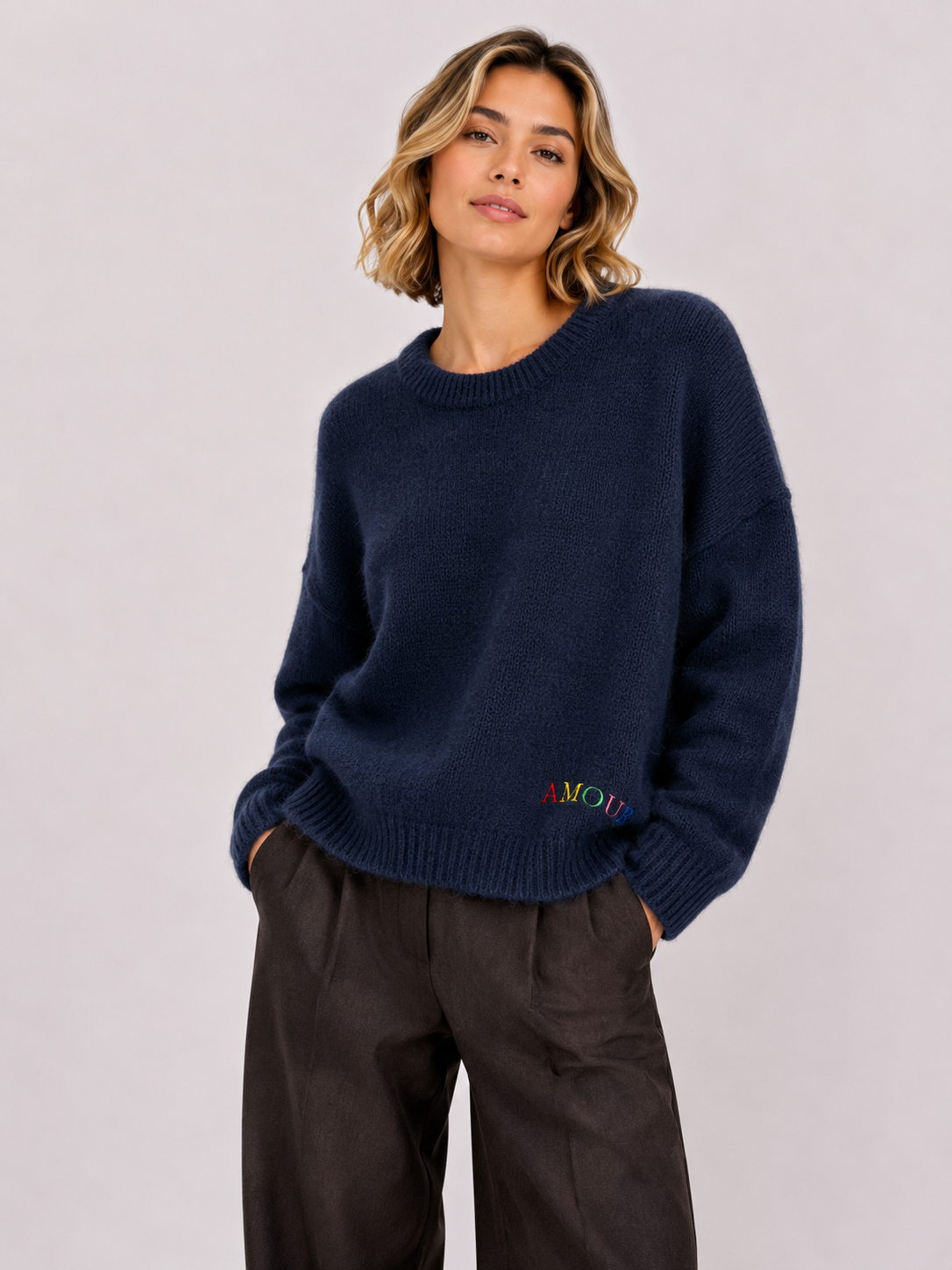 Amour Knitted Jumper - Navy