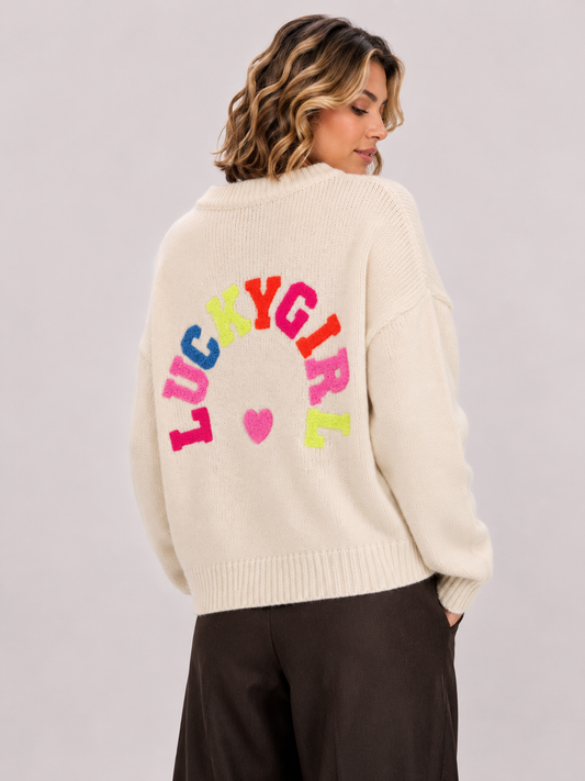 Lucky Girl Jumper - Cream