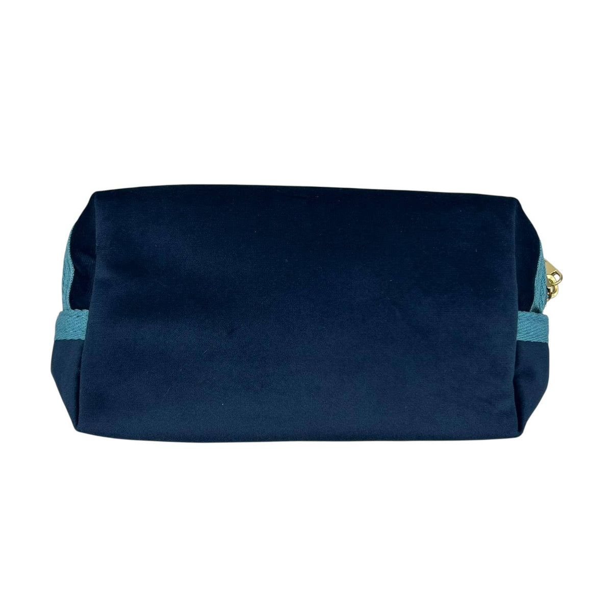 Navy Makeup Bag with Brooch
