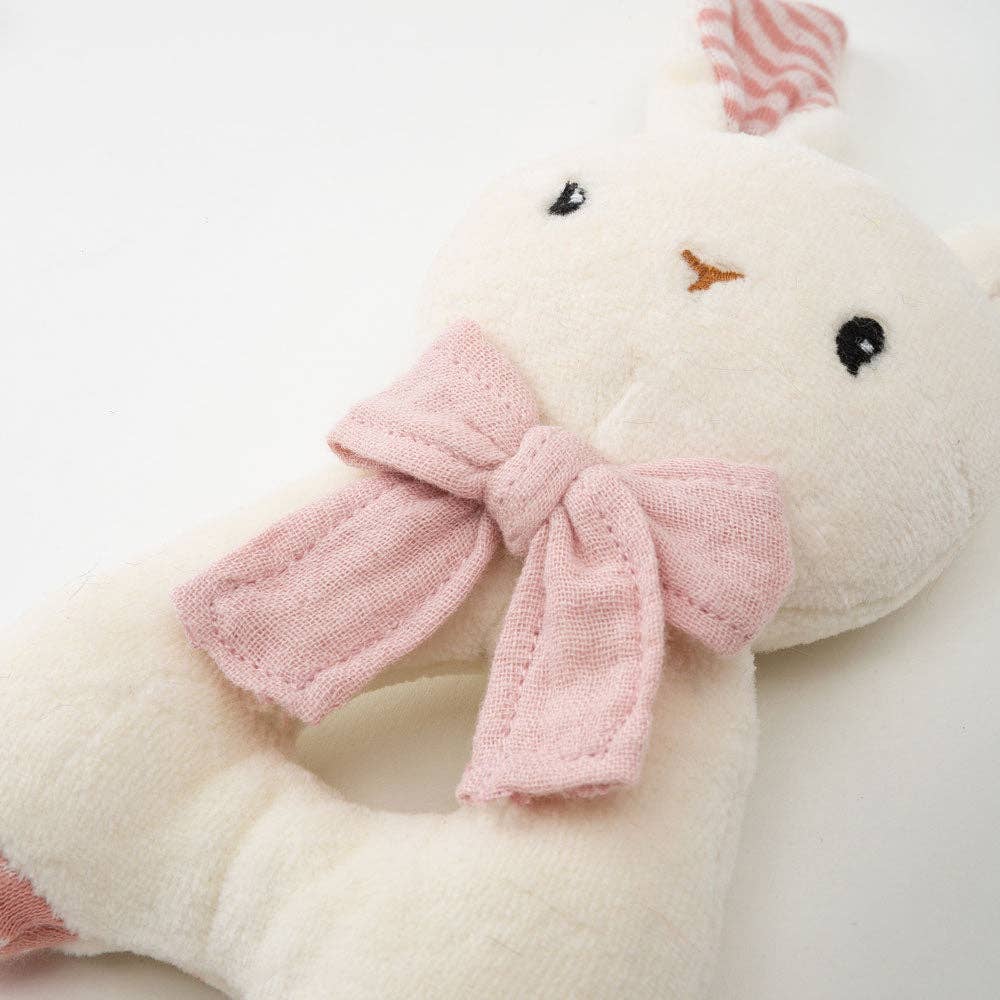 Rabbit Rattle - Pink Organic Cotton