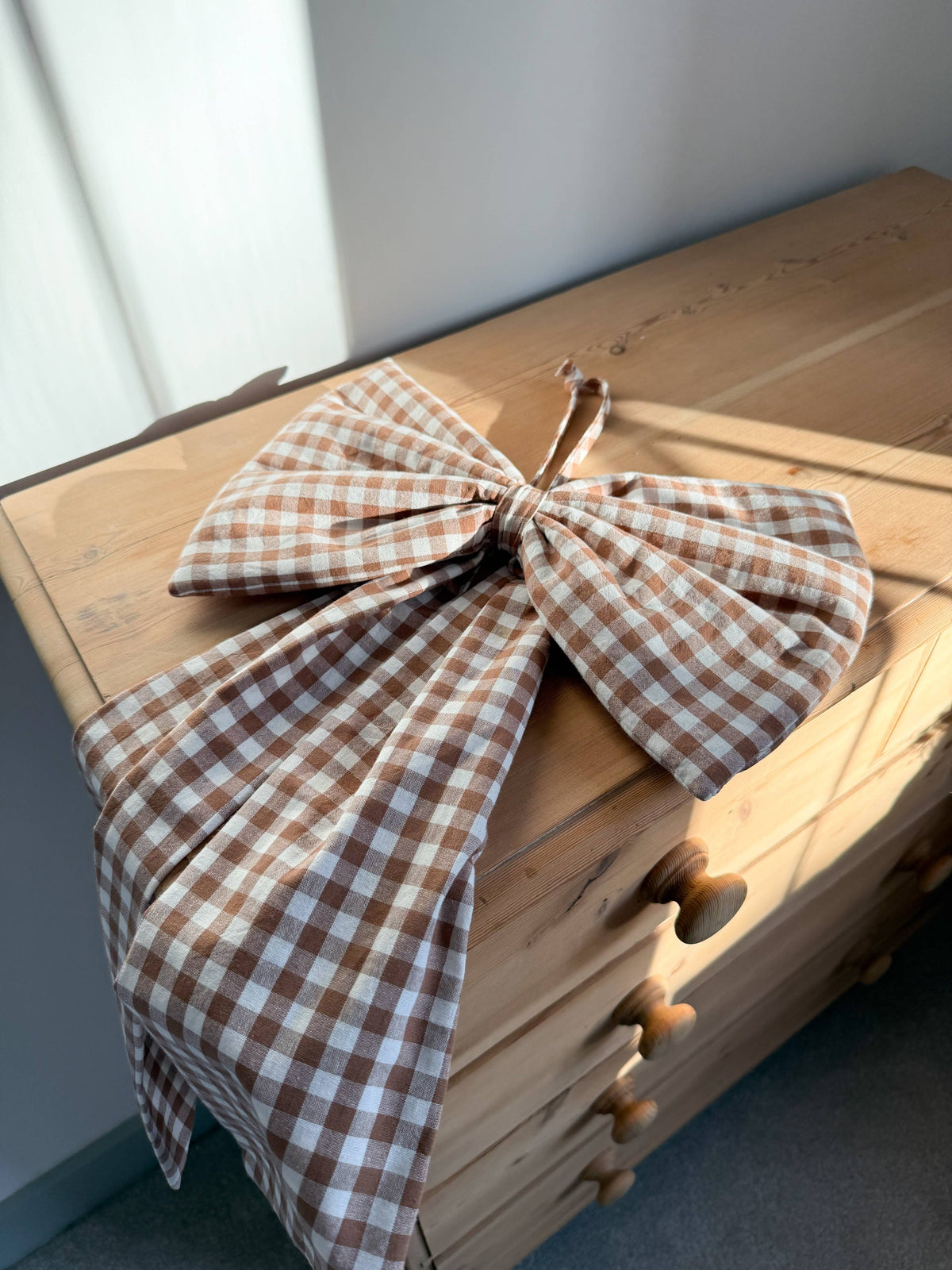 Teddybear Brown Gingham Bow