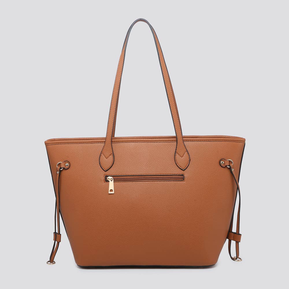 Vegan Leather Tote Bag - Navy