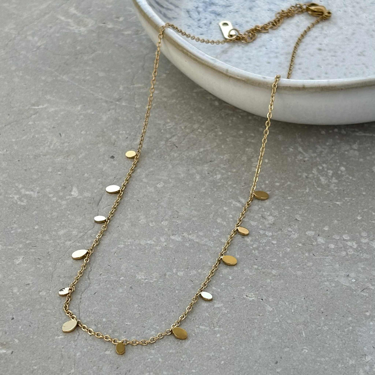 Tarnish Resistant Teardrop Necklace: Gold