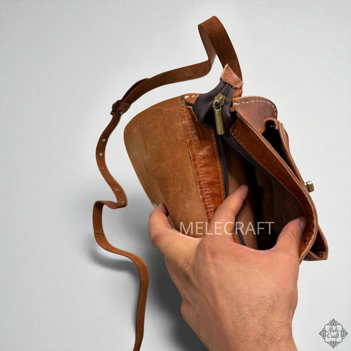 Leather Cross Body Bag – Crossbody Purse for Women: Brown