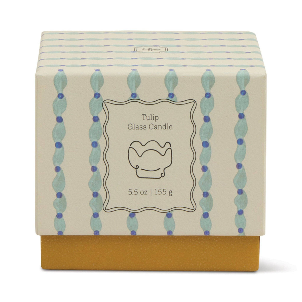 Tulip Blue & Ochre Glass Candle - Wisteria & Willow