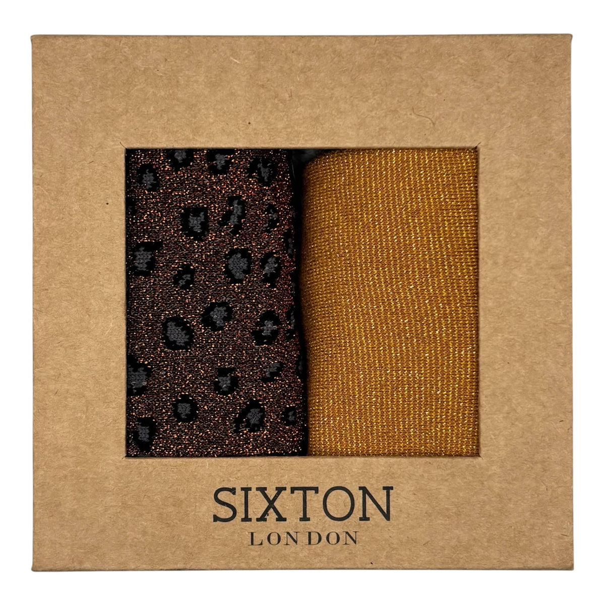 Copper Sparkly & Cheetah Sock Box Duo