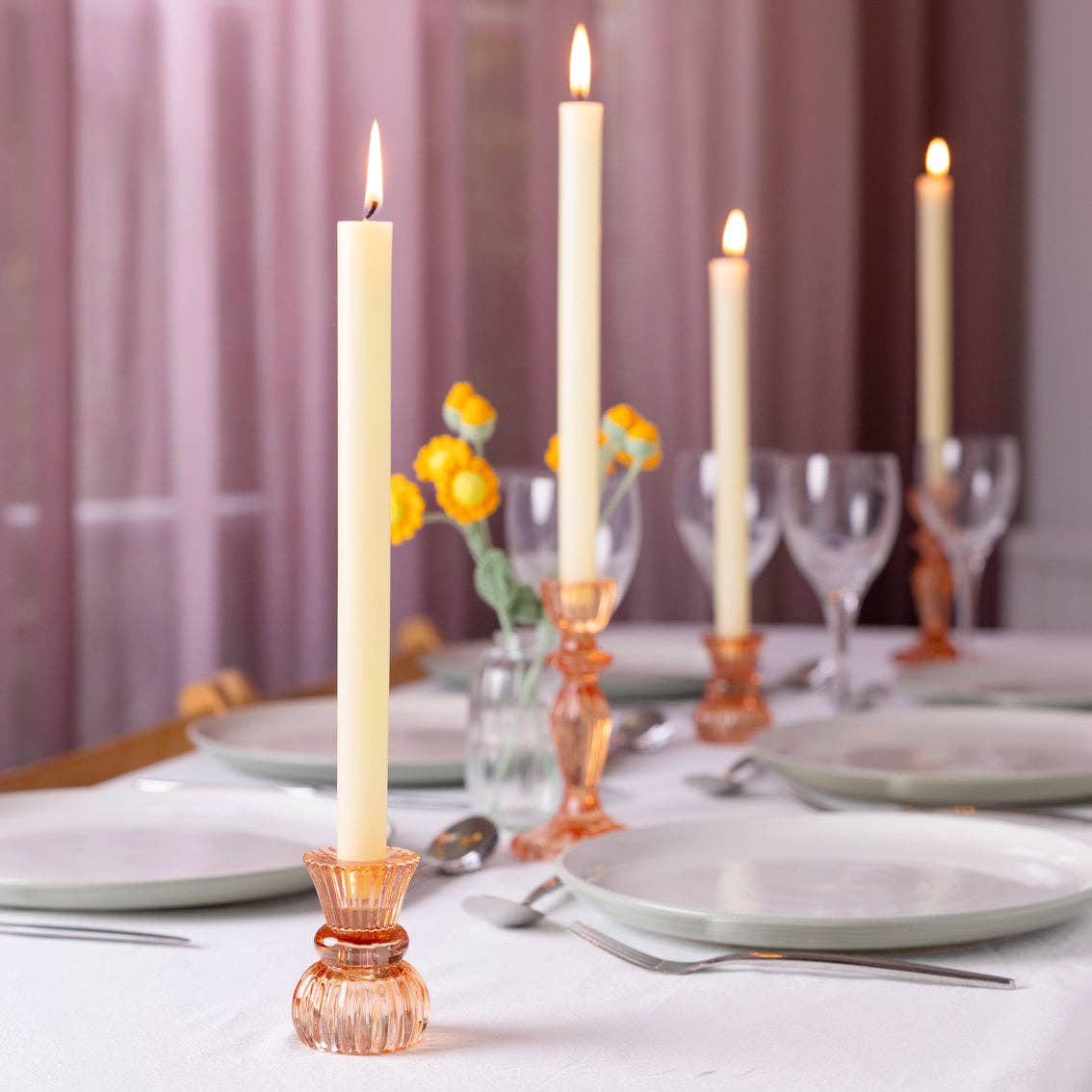 Cream Straight Dinner Candles