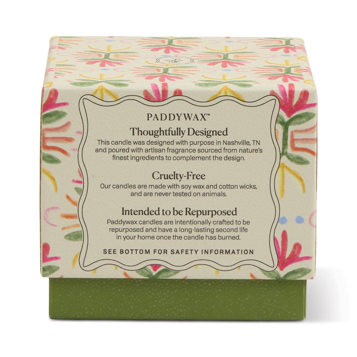 Purple and Green Glass Candle - Bronzed Gardenia