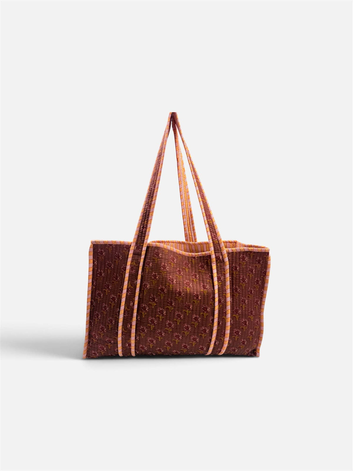 Cotton Kantha Quilted Boho Reversible Tote Bag - Medium