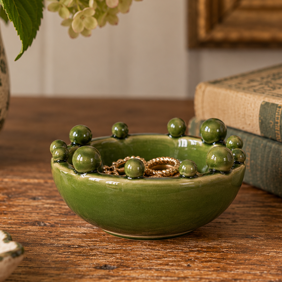 Green Trinket Bobble Bowl