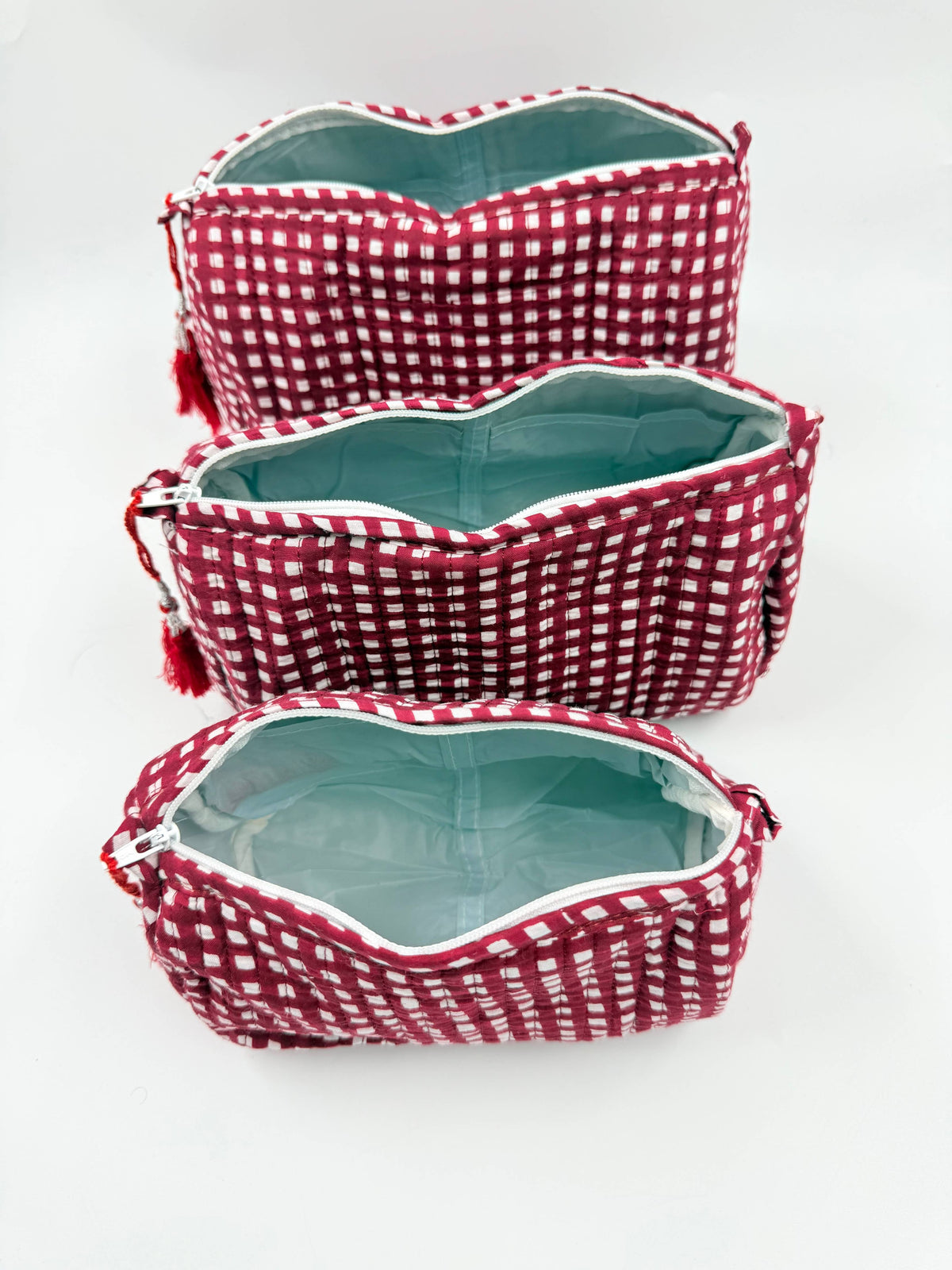 100% Cotton Quilted Washbag - 3 sizes available