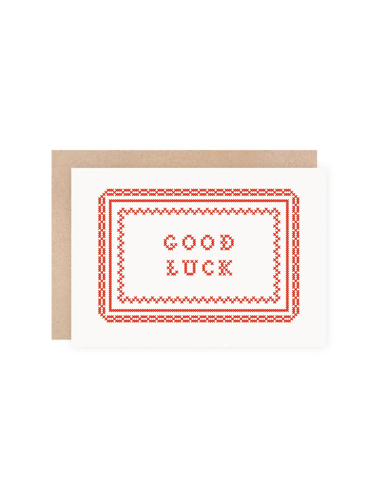 Good Luck Card | Cross Stitch Screen Print | Needlepoint: No (Naked)