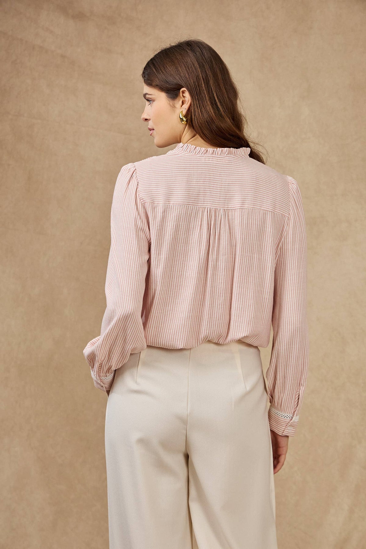 Gigi Striped Blouse - Rose
