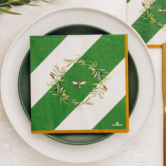 Olive & Bee Napkins - Luncheon