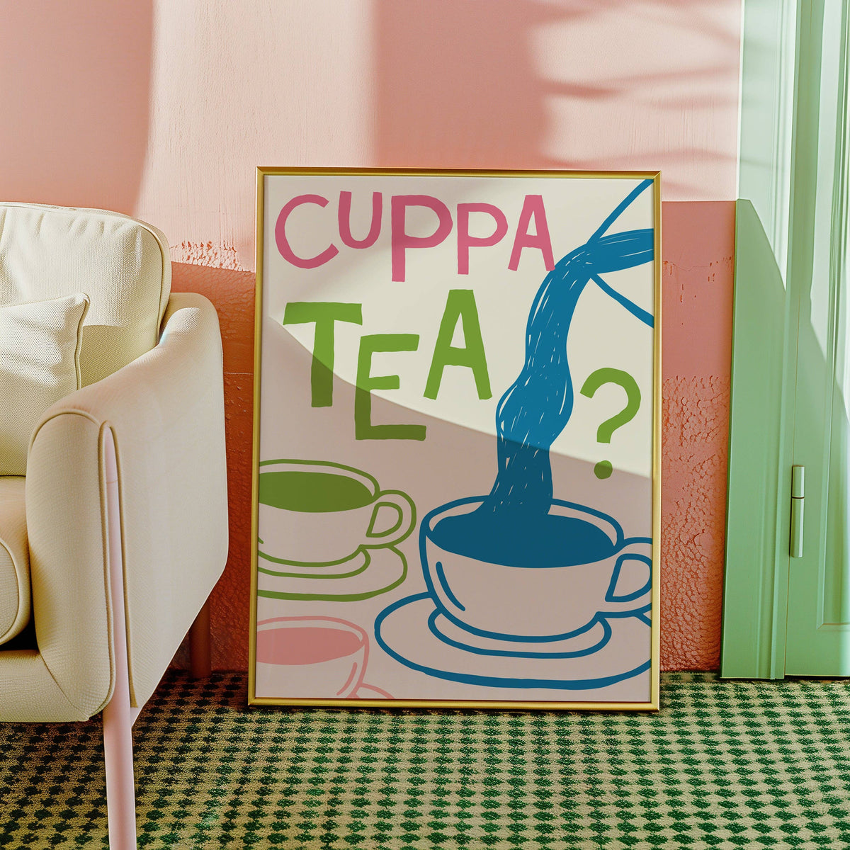 Cuppa Tea Kitchen Print - A4