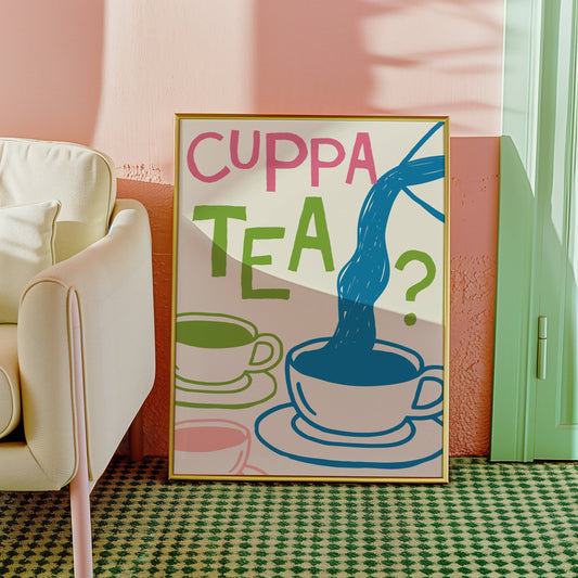 Cuppa Tea Kitchen Print - A4
