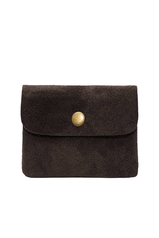 Leather Wallet - Chocolate Suede