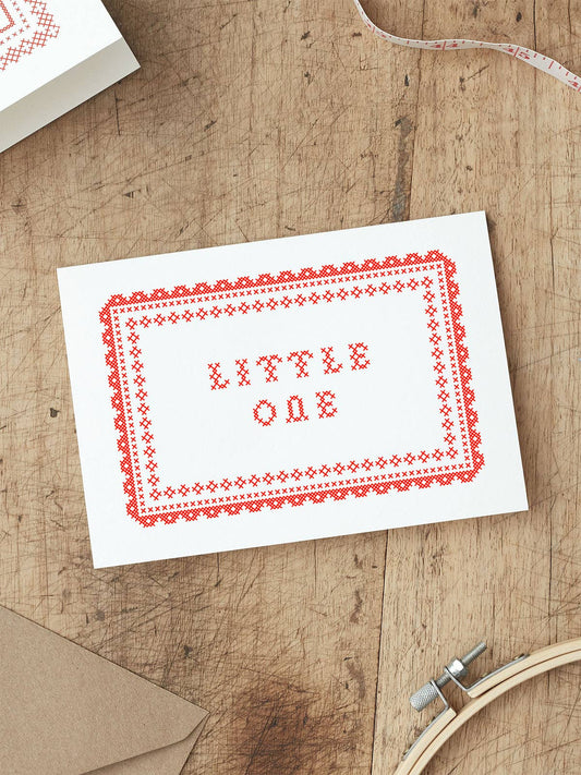 Little One Card for New Baby | Cross Stitch Screen Print: No (Naked)