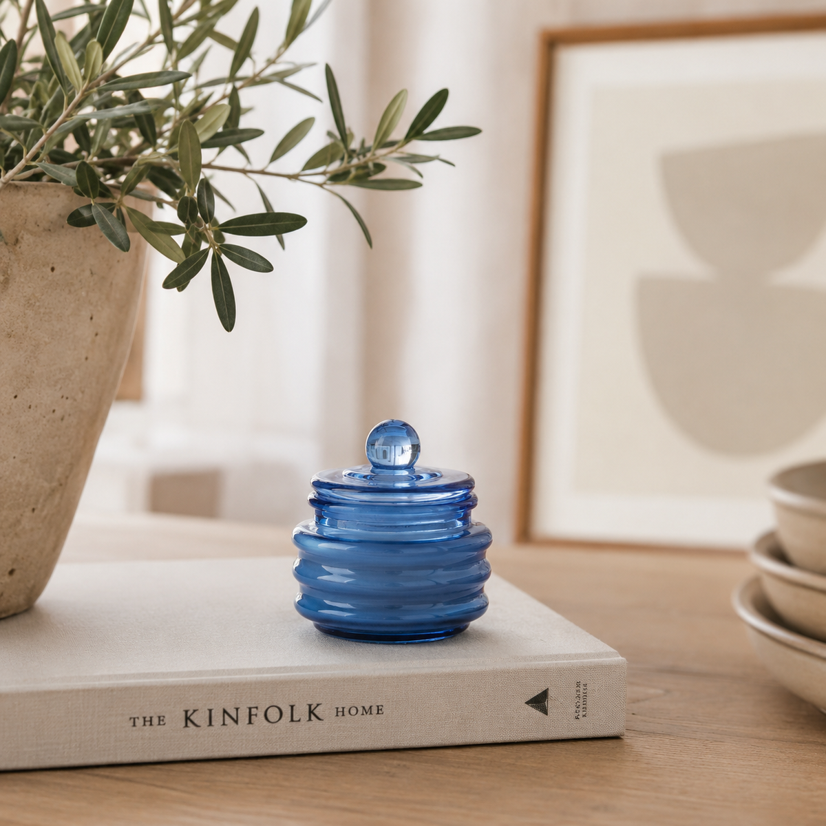Little Glass Candle in  Blue - Pepper & Plum