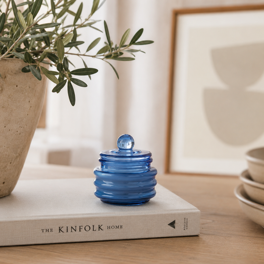 Little Glass Candle in  Blue - Pepper & Plum