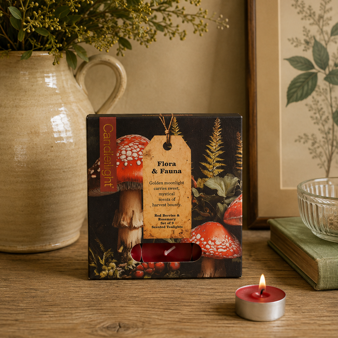 Set of 9 Tealights - Toadstools Flora & Fauna