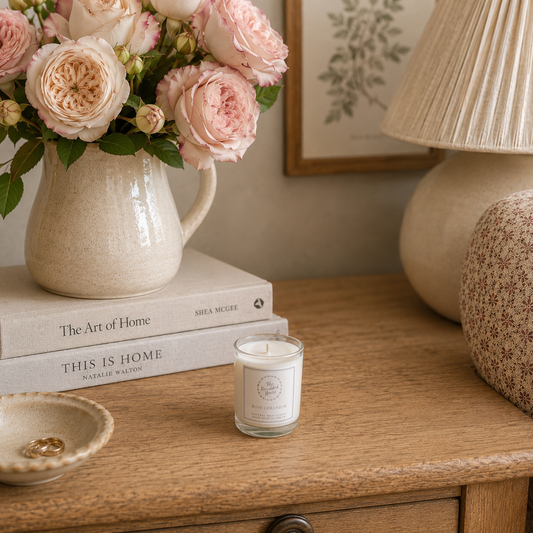 The Rounded House Small Votive Candle - Rose Geranium