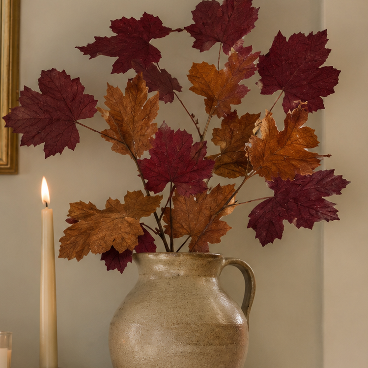 Burgundy Mix Leaf Autumnal Stem