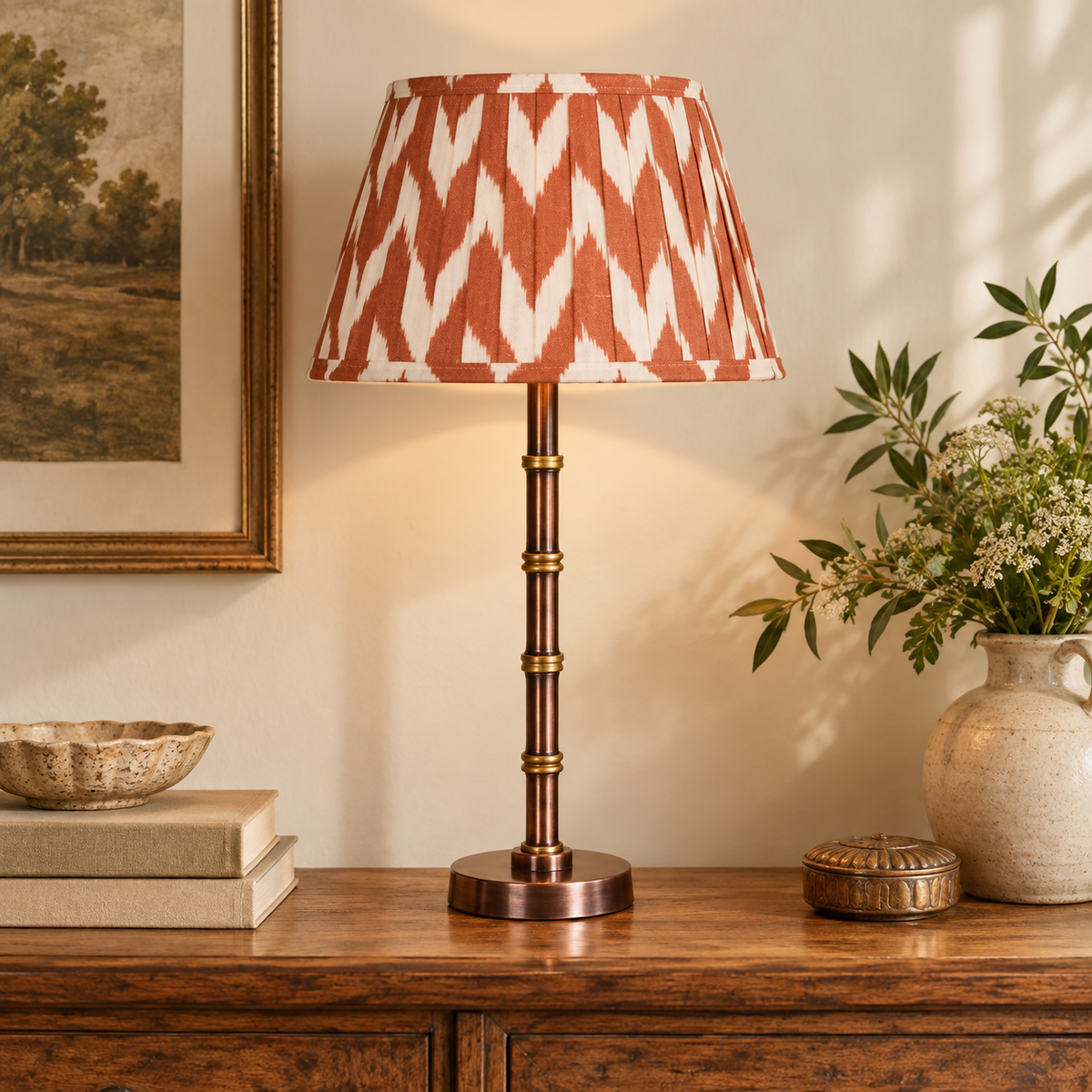 Stowe Table Lamp with Ikat Shade