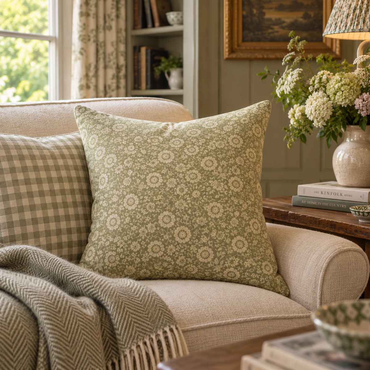 Biggie Best Green Floral Cushion