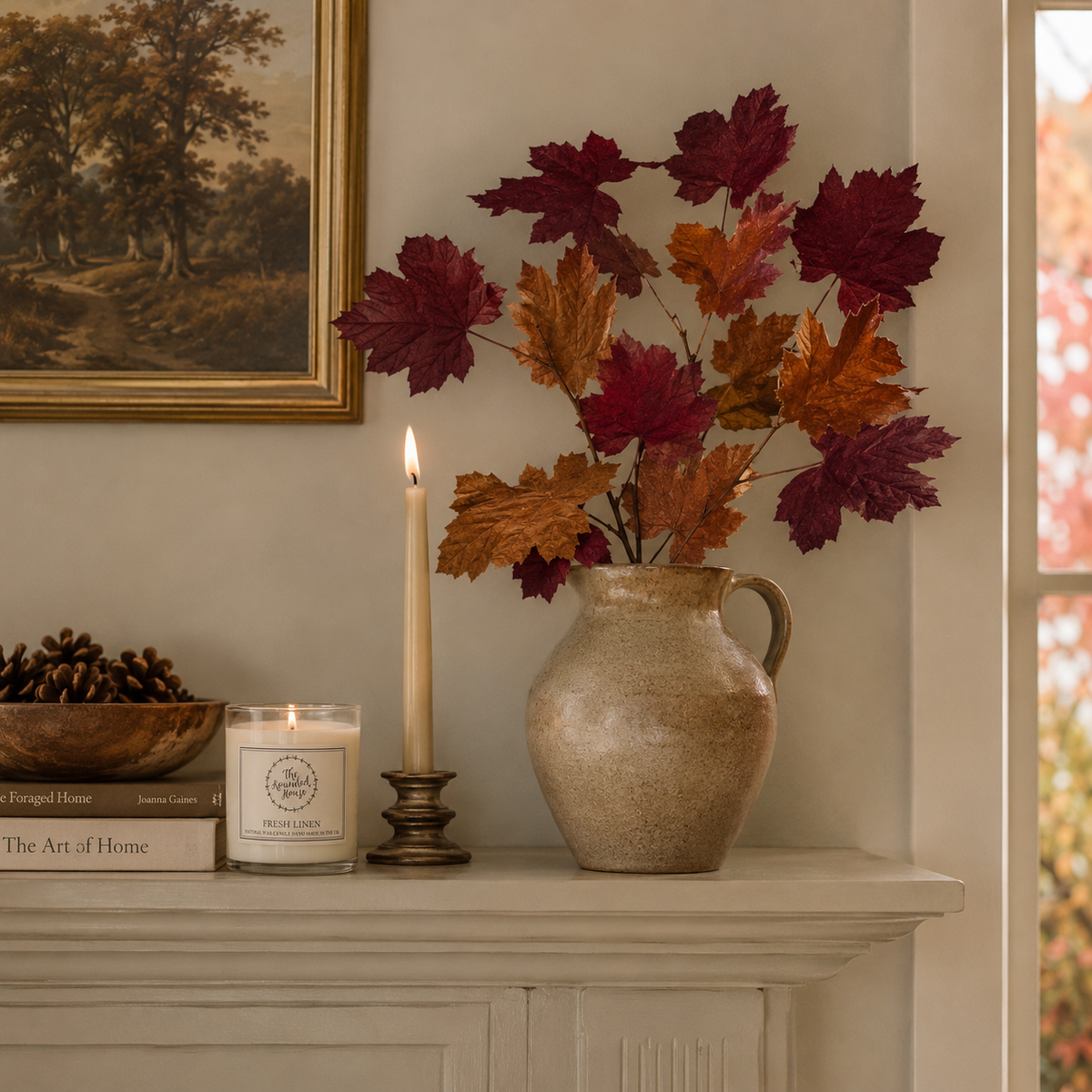 Burgundy Mix Leaf Autumnal Stem