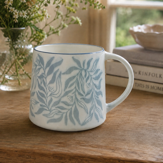 Botanical Design Mug - Blue
