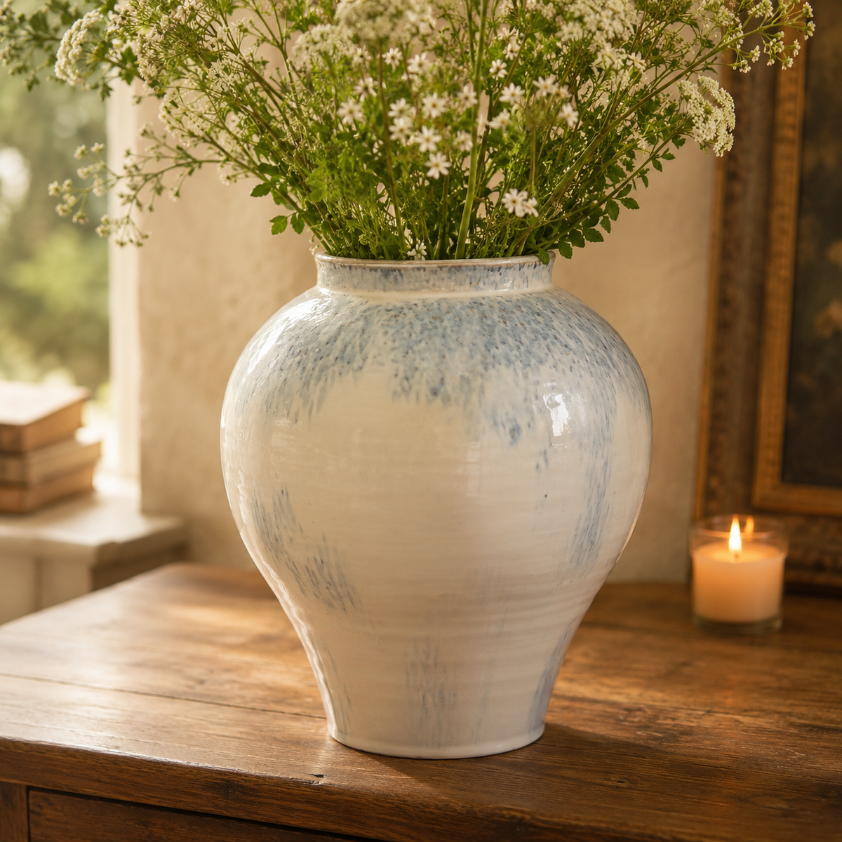 Blue Washed Vase