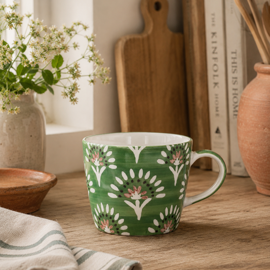 Deep Green Fan Design Mug