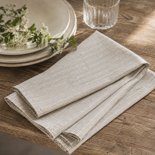 Beige & White Napkins Set of Four