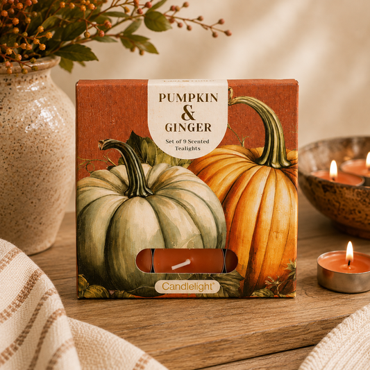 Set of 9 Tealights - Pumpkin & Ginger