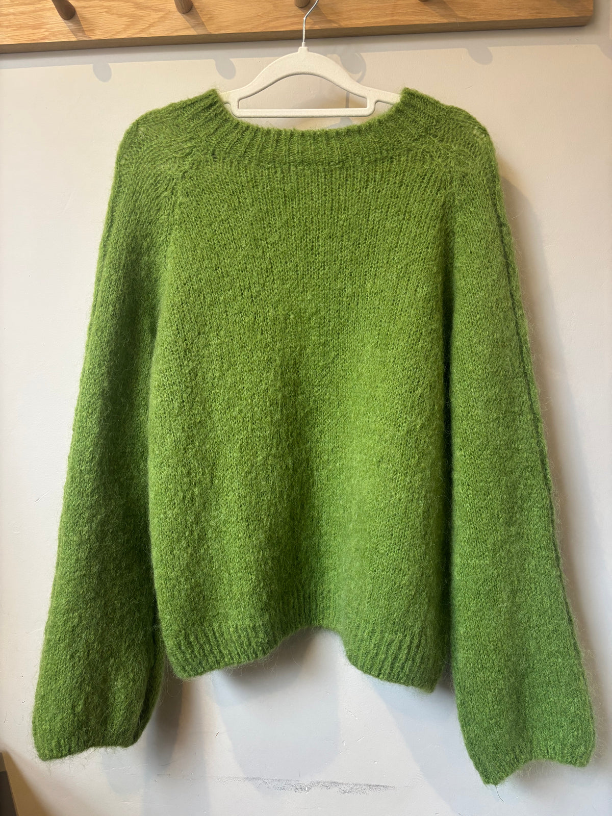 Cable Knit Sleeve Mohair Jumper - Apple