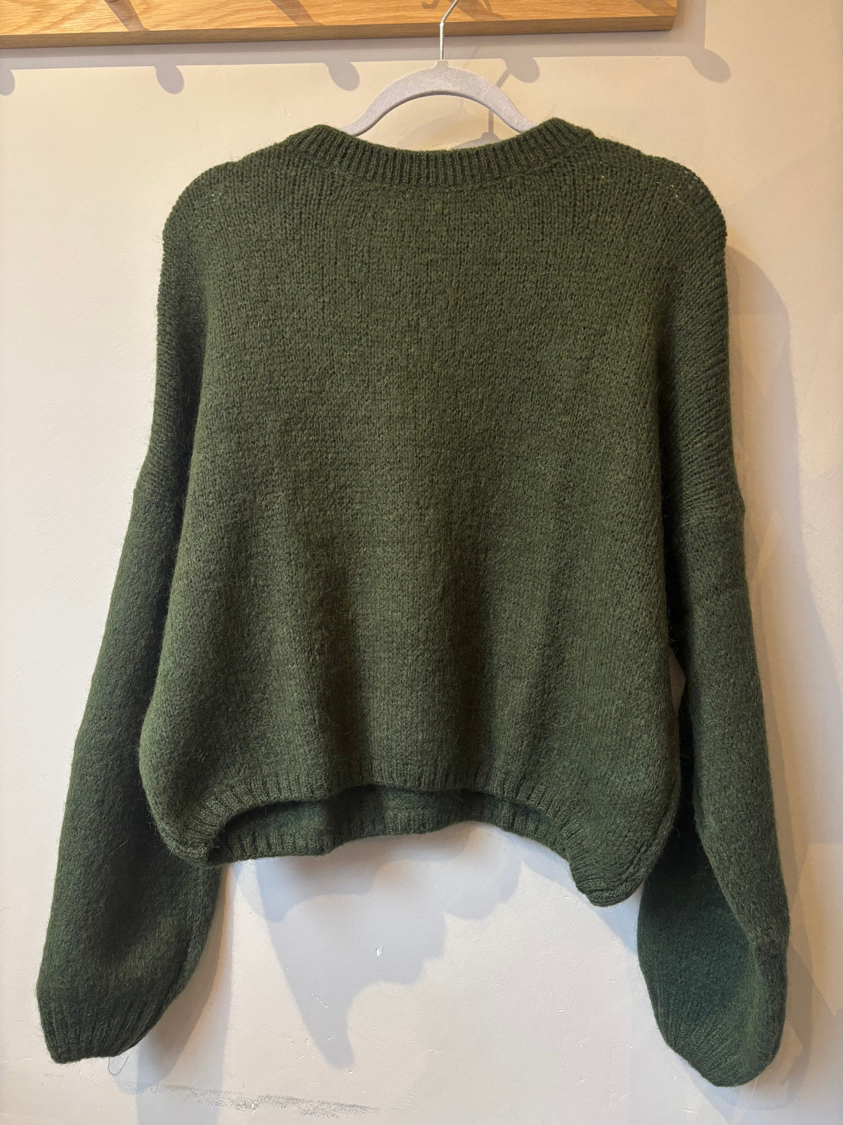 Mohair Round Neck Jumper - Moss Green