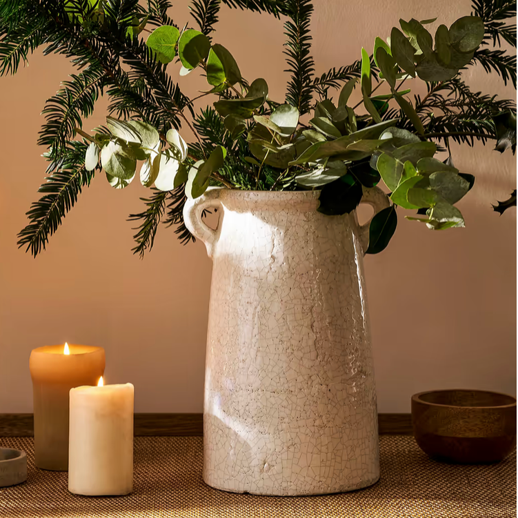 Crackle Glase Tall Country Vase