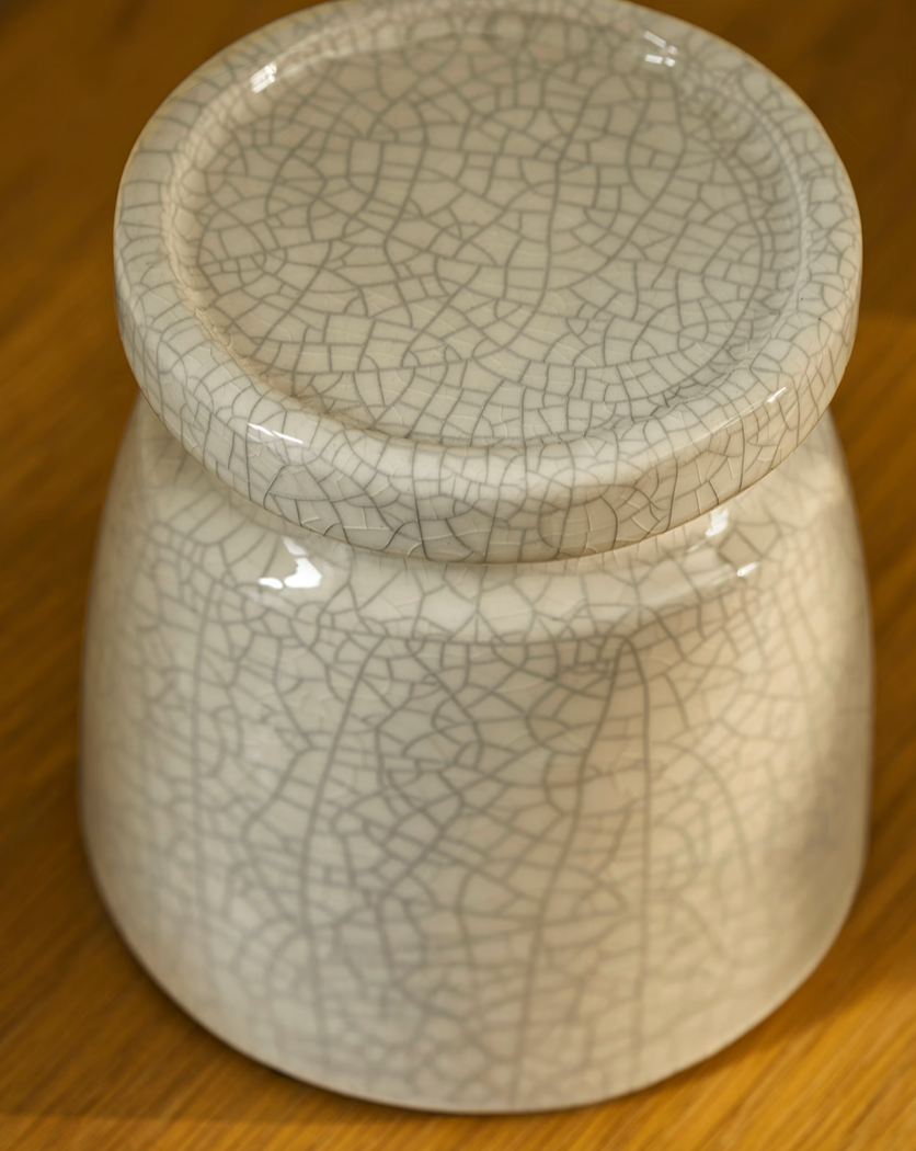 Crackle Glaze Chunky Candle Holder