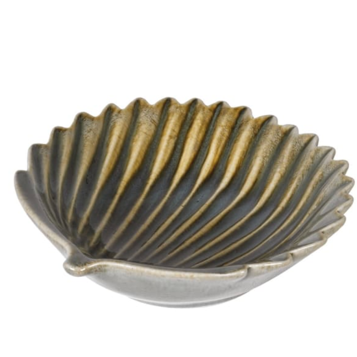 Dark Green Ceramic Shell Soap Dish