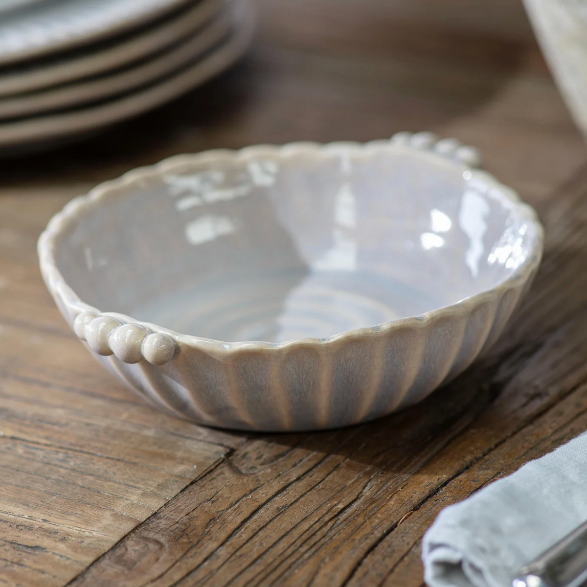 Fluted Shallow Bowl