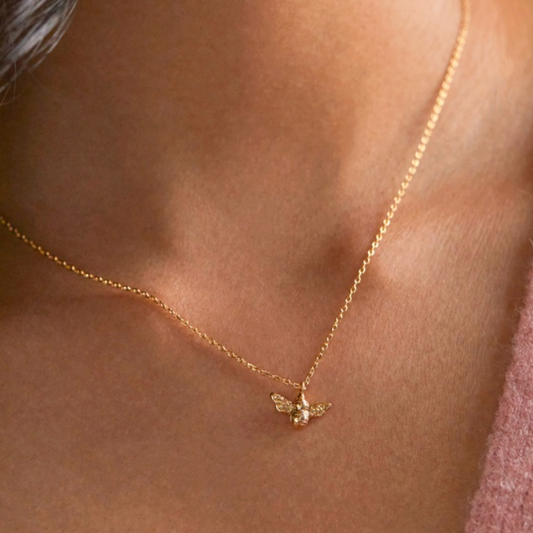 Bee Necklace - Gold Plated by Estella Bartlett