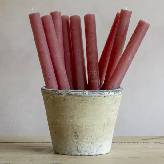 Rustic Dinner Candle - Dusky Pink
