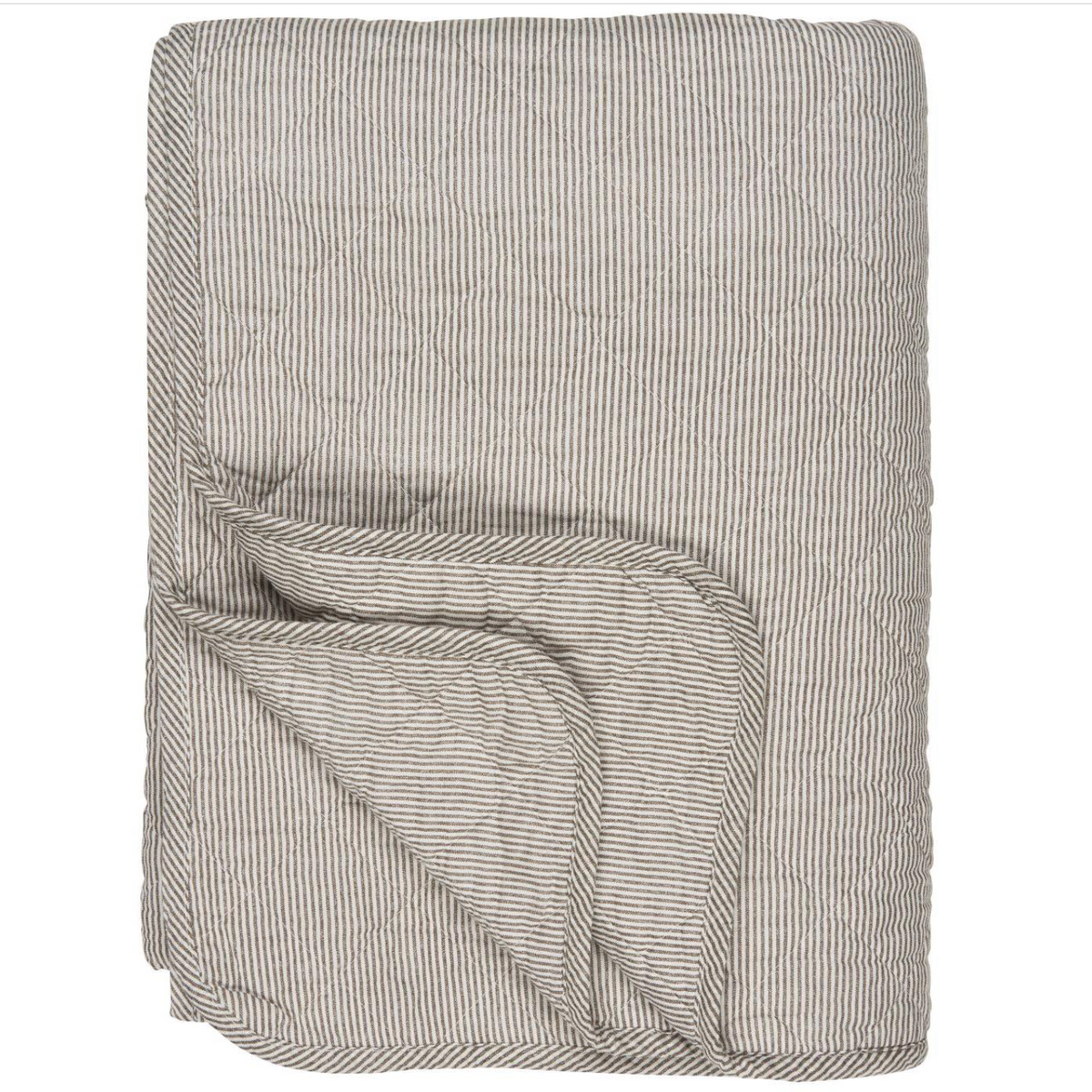 Sand & Cream Pinstripe Quilted Throw