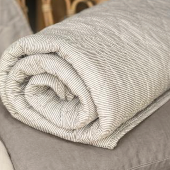 Sand & Cream Pinstripe Quilted Throw