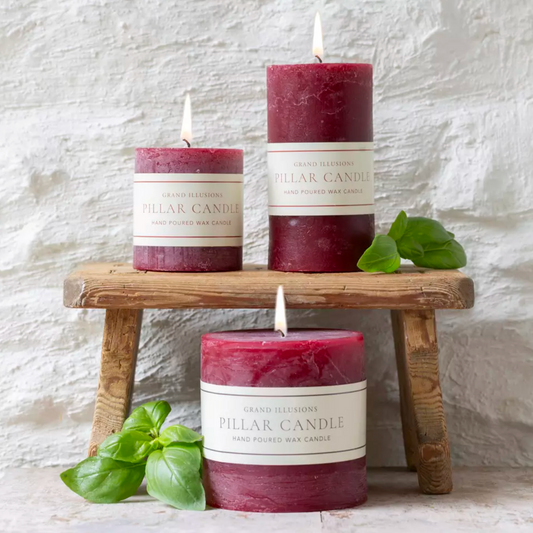 Rustic Pillar Candle Red 70 x 75cm