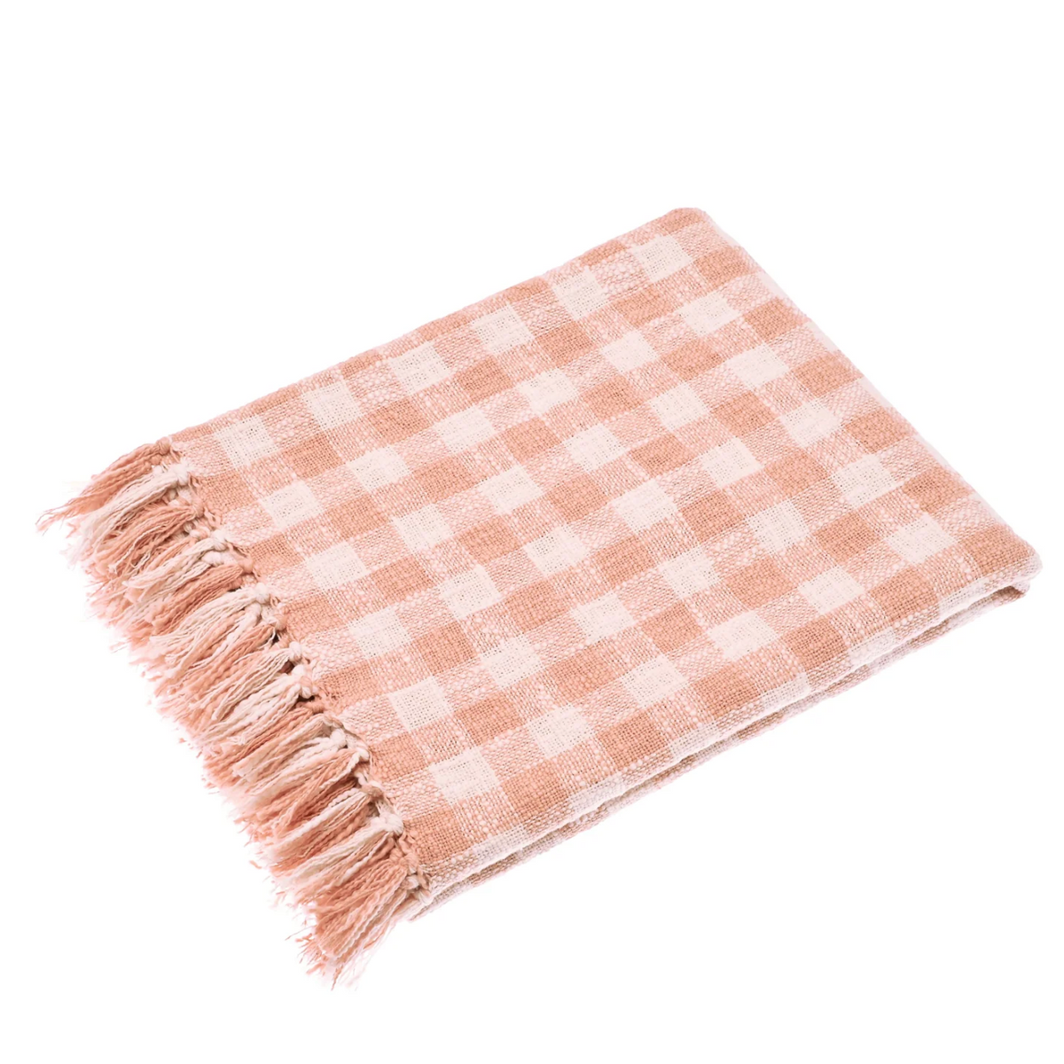Pink Gingham Throw