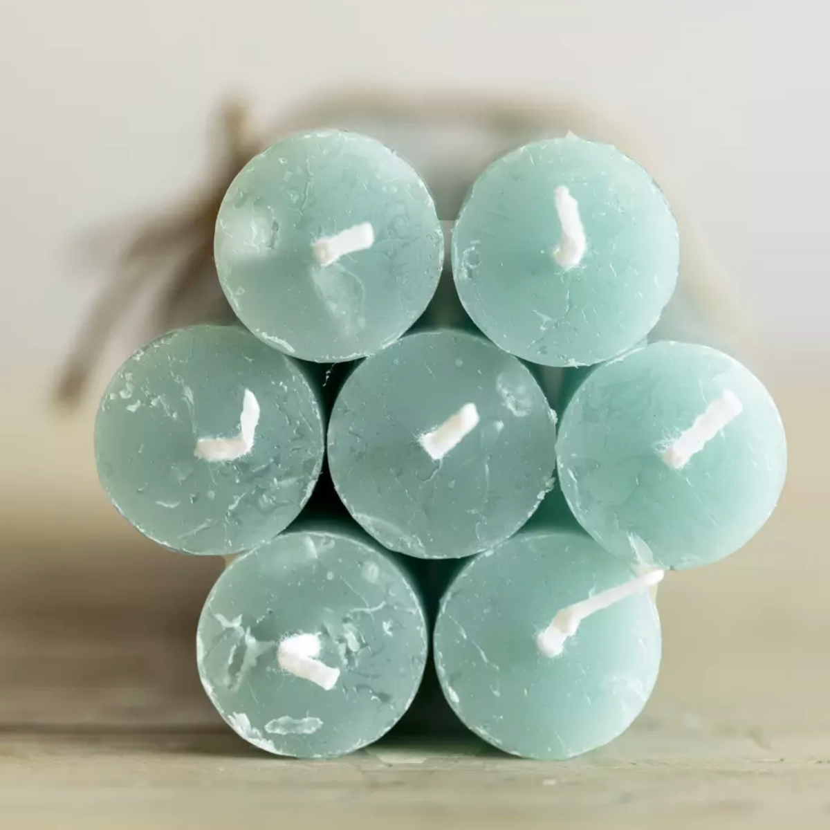 Rustic Dinner Candle - Sea Green