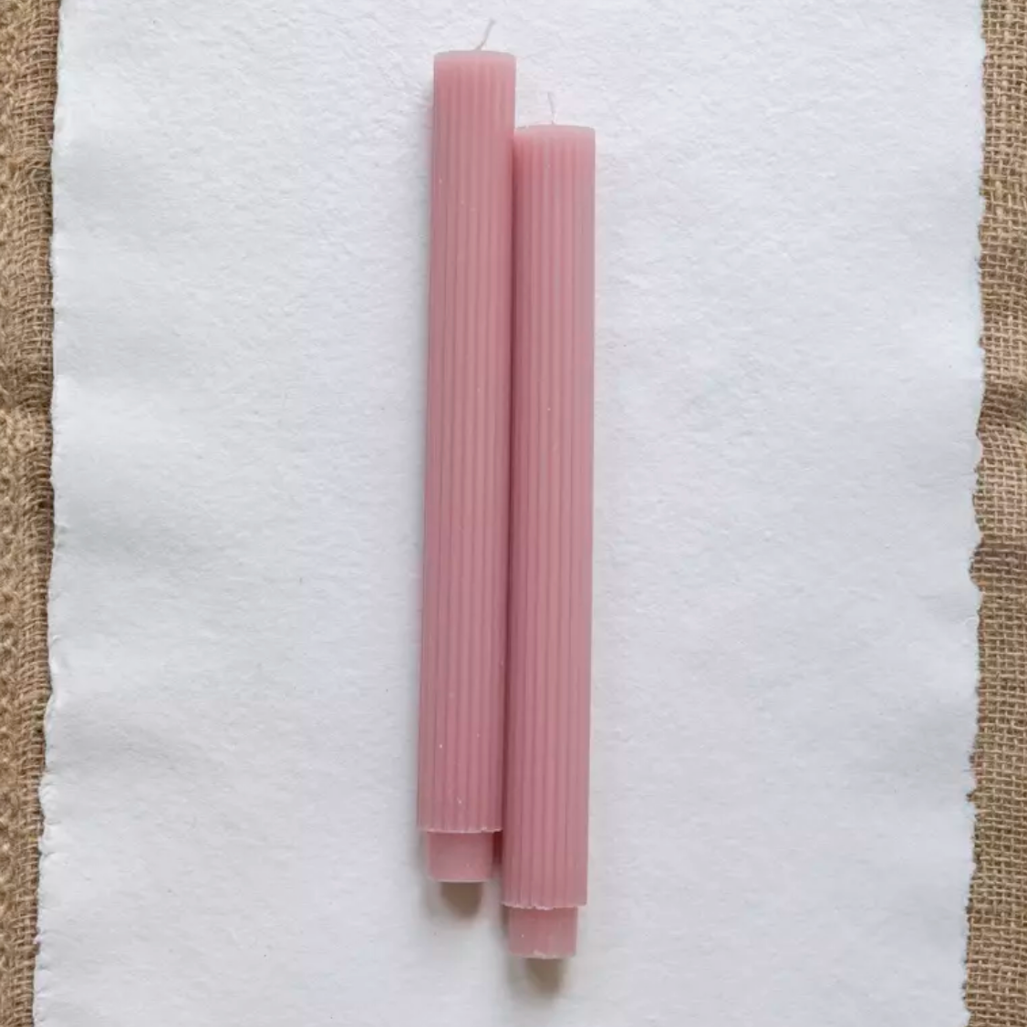 Scalloped Dinner Candle - Pink