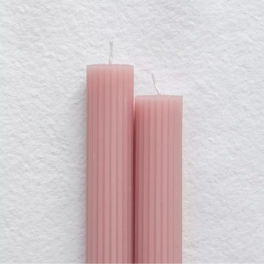 Scalloped Dinner Candle - Pink
